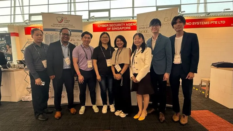 Greenwich consultants with the Cyber Security Agency of Singapore team at the SME Centre Conference 2026, Singapore EXPO.